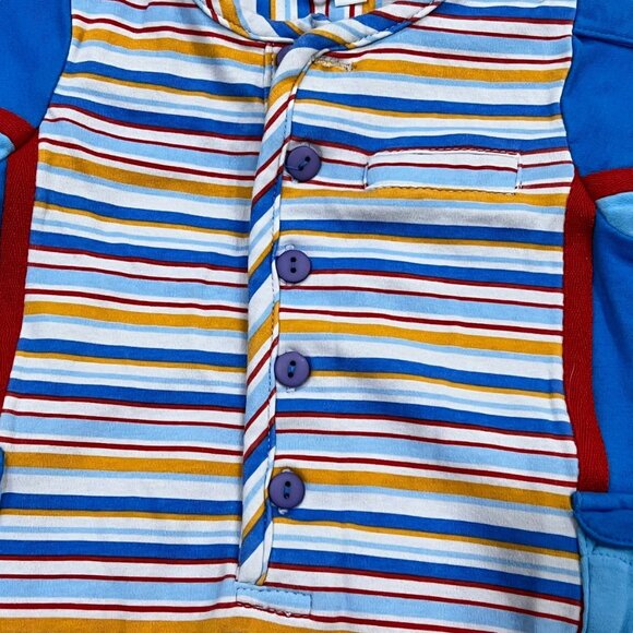 Rabbit Moon Baby Shortalls Romper 0-3 Months Striped Short Sleeve - Picture 2 of 4